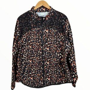 Zenergy by Chico's animal print athletic bomber jacket woman's size 16